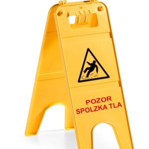 OPOZORILNA TABLA za spolzka tla, z napisom, rumena, plastična