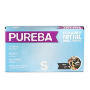 ROKAVICE NITRIL brez pudra S, črne 100 kos/pak, PUREBA