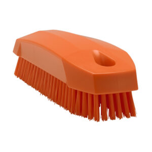 Ročna krtača za nohte, oranžna, TRDA, 13 cm, HACCP